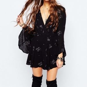 NWT Free People Embroidered Angel Sleeve dress